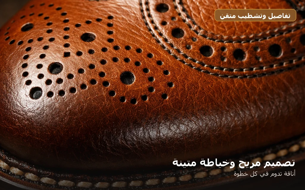 تفاصيل الحذاء والتشطيب والنعل المريح